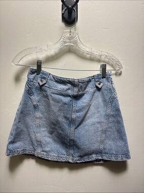 Free People - We The Free Light Wash Denim  HR Mini Skirt